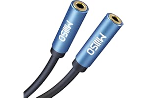 MillSO Złącze jack jack 3,5 mm jack adapter stereo TRS 3,5 mm gniazdo jack do gniazda jack 3,5 mm kabel przedłużający z pozłacanymi stykami do słuchawek, samochodu, komputera, laptopa (15 cm)