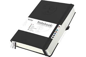 Mlife Notatnik W Linie B5 Z Motywem Drzewa Życia, 300 Stron, Papier W Linie 100 G/M2, Okładka Z Poliuretanu, Gumka, Uchwyt Na Długopis, 3 Zakładki, 19,5 X 25,5 Cm (Czarny)