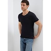 Siyah Basic Tiş&ouml;rt Fitted/V&uuml;cuda Oturan Kesim 062772-26341