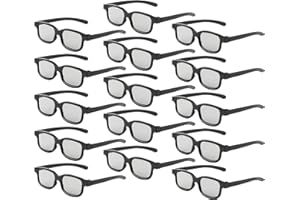 TOUMEI Lunettes Reald 3D, Lunettes 3D passives à polarisation Circulaire pour Le cinéma au Format Reald/Films TV 3D à polarisation Passive - Compatible avec TV et cinéma Paquet de 6