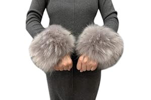Asudaro Winter Warm Manchettes Bracelet Gants de Fausse Fourrure Jambières Chauffe-Bras Poignets de Fourrure Manchons pour Femmes Filles