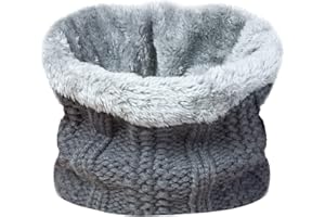 TOSKATOK Niños Niñas Invierno Rib Seed Stitch Térmico Cálido Acogedor Forro Polar Calentador De Cuello Snood Bufanda Con Conjunto De Gorro