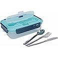 Built Bento Leakproof Lunch Box with Stainless Steel Cutlery, Plastic, Green/Teal, 23.5 x 17 x 6.5 cm