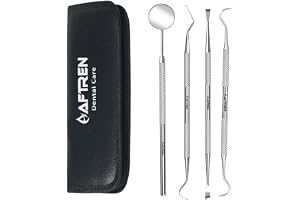 Set Di 5 Strumenti Dentali: Specchio E Sonde Per Rimozione Tartaro - Nuovo