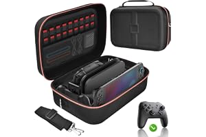 Carrying Case For Nintendo Switch 2 2025, Hard Shell Portable Travel Bag With 18 Game Cartridges, Lightweight Anti-Scratch Protection, Case Pouch For 2025 Nintendo Switch 2 Console & Accessories-Black
