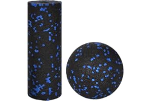 TOLENRE EPP Massage Ball Set - Medium-Hard Foam Roller and Ball for Muscle Massage and Tension Relief to Avoid Accidental Injuries (Blue Spot)