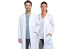Parker Button Unisex Medical Lab Coat for Men & Women, Hip & Chest Pockets, Classic Fit, Snap Closing, 40" Length