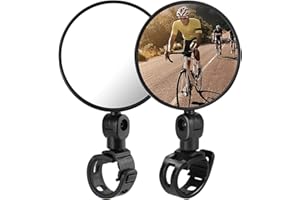 BASTOUR Specchietto Retrovisore Bici, Specchio Bici, Specchio Convesso, Bicicletta Multiuso Specchio, Ruotabile di 360 ° Specchietto Bici,per bici da strada e mountain bike, 2 pezzo