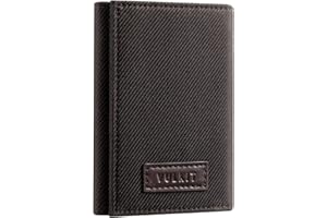 VULKIT Portfele dla mężczyzn, blokowanie RFID, smukły portfel, potrójnie składany portfel na karty, minimalistyczny uchwyt na karty kredytowe z 6 przegródkami na karty, 1 okienkiem na dowód osobisty