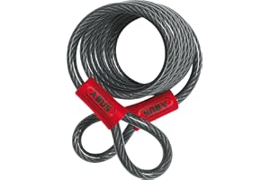 ABUS Schlaufenkabel 1850, 185 cm, svart stålkabel med två öglan