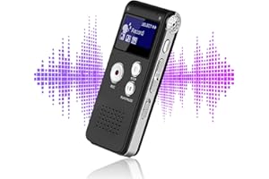 ENLENCE 8GB Digital Voice Recorder, Rechargeable USB LCD Dictaphone& MP3 Player with Microphone, Portable Mini Audio Recorder for Meeting/Interview/Lecture/Class