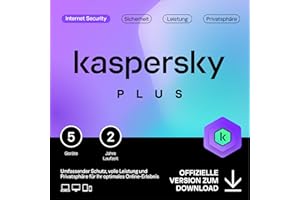 Kaspersky Plus Internet Security 2024 | 5 Geräte | 2 Jahre | Anti-Phishing und Firewall | Unbegrenzter VPN | Passwort-Manager | Online-Banking Schutz | PC/Mac/Mobile | Aktivierungscode per Email