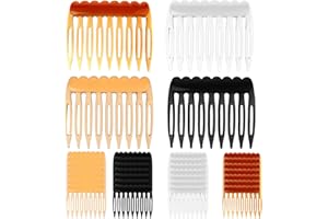 STYQUENZER Lot de 24 petits peignes latéraux décoratifs en plastique à 9 dents pour voile de mariage - 4 couleurs - Accessoires pour femmes et filles