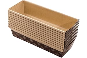 FAH FAMILY AT HOME Stampo per Plumcake 600 gr - 10 Stampi per Plumcake 24 cm in Carta Microonda, Ideale per la Cottura in Forno, Resistente al Calore 220°C, Riciclabile, Made in Italy