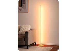 ‎EDISHINE EDISHINE Stehlampe Wohnzimmer, LED Stehlampe Dimmbar, 3000K warmweiße Stehleuchte mit Memory-Funktion, höhenverstellbar 146 cm, moderne Standleuchte für Schlafzimmer und Büro, Gold