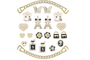 Cheerix Lot de 21 breloques pour chaussures en perles, pour chaussures à lacets, breloques pour baskets, accessoires crocs pour filles et femmes.