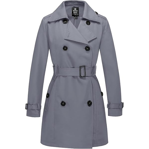 CREATMO Damen-Trenchcoat Zweireihig – Wasserabwei Produktbild-Vorschau 9