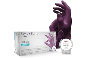 100 gants en nitrile dans violet style Berry de Ampri, non poudrés Taille M