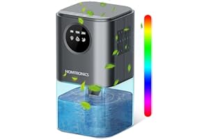 Homtronics Dehumidifiers for Home, 1700mL Smart Dehumidifiers with 7 Color LED Light, 8/12/24H Timer, 44dB Ultra-Quiet, Energy Saving Small Dehumidifiers for Damp Bedroom, Bathroom, RV, Office