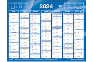 Calendrier mural de Banque Bleu 27x21cm carton rigide - 2024