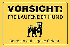 MDJEWV Vorsicht Hund Schild (30 x 20 cm) 2 Blätter Schild Vorsicht Hund Warnung vor dem Hund Schilder mit 3mm Schilder PVC Hart-Plastik Wetterfest & UV-beständig Schild Gelb