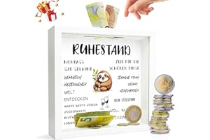 HEDAKANG Rentner Geschenk Spardose Geldgeschenk Verpackung - Geschenke für Renteneintritt 3D Bilderrahmen zum Befüllen Geschenke zur Oma Opa Rente Ruhestand Pension Abschiedsgeschenk Kollegen Abschied Kollegin