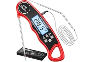 CIRYCASE Thermomètre Cuisine à Double Sonde, Thermometer Cuisson Viande Numérique Lecture Instantanée, Rétroéclairage & Calibration, Aimant pour Grillades, Four, Bœuf, Barbecue, Confiserie, Dinde