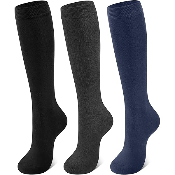 Kniestrümpfe Für Damen – 4 Paar Lange Baumwollsocken In 4 Farben, 35 Cm Hoch, Bequem & Stylisch