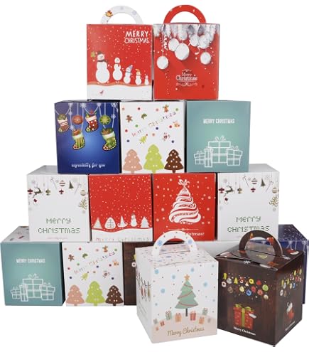 Petite Boite Cadeau 25PCS Boîtes Cadeaux De Noël Bonbonnière Chocolat En Carton - Ruban De Décoration Table Fêtes Noël