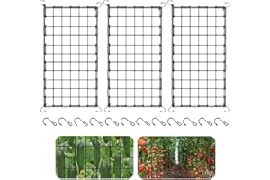 QITIXI:OU Scrog Netz, 3 Stück 120x60 cm Pflanzennetz, Pflanzennetz Elastische Ranknetz für kletterpflanzen Gartennetze mit 12 Haken Ranknetz für Pflanzen, Gemüse, Obst, Blumen Elastische Spalier Netz