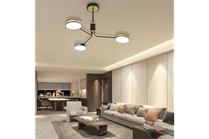 DORLINK Lámpara Colgante LED de Techo 24W Lámpara de Araña Circular Moderna, Iluminación Interior 3 Anillos Luces de Techo para Comedor sala de Estar Dormitorio