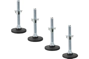 EMOEBELBESCHLAEGE Prima-Online 4 Set Stellteller Stellfuß Möbelfuß Sockel versteller M6 M8 M10 Schraubfüße f.Sockel Möbel mit Einschlagmuttern (M10x100 ⌀Fuß 49mm)