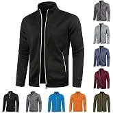 UHouse Sweat Jacket Men's Without Hood Leisure Jacket Oversize Transition Jacket Sports Jackets Lightweight Thin Sports Jacket Outdoor Training Jacket Autumn Bomber Jacket Comfortable Autumn Jacket