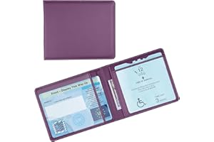 OFFCUP Disabled Badge and Timer Holder, PU Leather Disabled Badge Holder Wallet Protector, Blue Badge Timer Holder ProtectorHologram Safe Disabled Badge Holder (Purple)