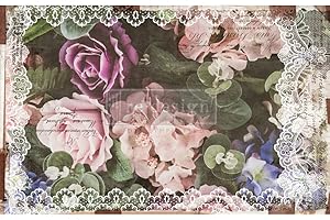 PRIMA MARKETING Prima Re-Design Decoupage Decor Tissue Paper 19"X30"-Dark Lace Floral