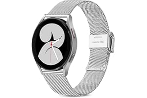 Issinlky Bracelet pour Samsung Galaxy Watch 4, 20mm Bracelet métal acier inoxydable pour Galaxy Watch 7/FE/6/5/4 40mm 44mm/6 Classic/4 Classic/Watch 5 Pro/Watch 3 41mm/Active 2/Galaxy Watch 42mm
