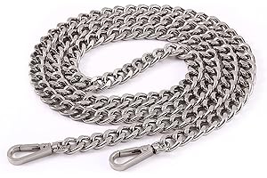 XIAZW 120cm Metal Crossbody Purse Chain Strap Replacement for Bag Handbag (Silver)