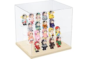 Nynelly 4 Niveles escaparate acrílico Transparente, Caja de presentación, escaparate a Prueba de Polvo para Figuras de acción, Juguetes de colección, Nuez, 31.7 cm x 24 cm x 29.5 cm
