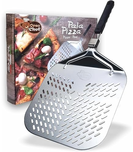 Pala Per Pizza Tonda In Alluminio Con Manico In Legno – Diametro 40 Cm, Adatta Per Forno, Leggera E Maneggevole