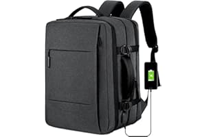 Lawaia Laptop Backpack Mens 30L Travel Backpack 30x22x43 Rucksacks for 15.6 Inch Laptop With Charging Port Business Anti-theft Work Bags for Men Women Waterproof Office Rucksack-Gray