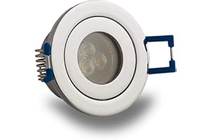 TRANO LED Einbaustrahler Chrom - rund 3W kaltweiß flach und schmal 12V MR11 - IP44 für Bad, Außenbereich Ø40mm Bohrloch - Badezimmer Terrasse Einbau-Spot Decken-Strahler Deckeneinbaustrahler