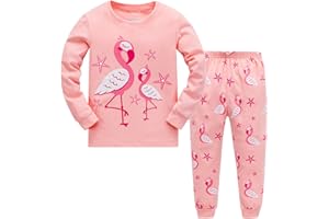 Tkiames Mädchen Schlafanzug Baumwolle Langarm Set Kinder Nachtwäsche Pyjama