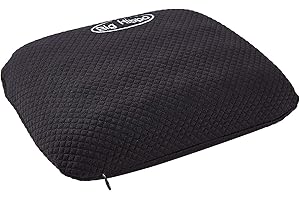 BIG ANT Big Hippo Coussin de voyage en mousse à mémoire de forme avec housse amovible Coussin de camping doux Coussin de sieste confortable pour l'école, le bureau, les voyages, le camping – Noir (1 pièce)
