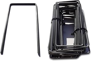 OGRODZENIA WIKLINOWE (100 sztuk) Kotwa gruntowa wykonana ze stali, nieocynkowana - długość 150 mm, szerokość 70 mm, Ø 4 mm - Kotwa gruntowa do chwastów, sztucznej trawy, ogrodu