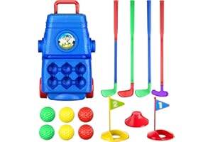 TEMI Kleinkinder-Golfspielset – Kinder-Golfkoffer-Spielset Sportspielzeug – Spielzeug für drinnen und draußen für Jungen und Mädchen 2 3 4 5 Jahre alt