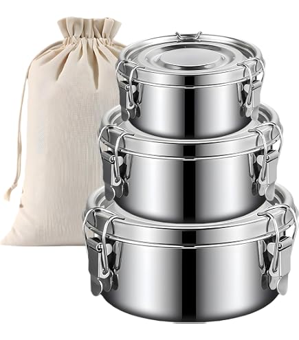 Alphatool Lunch Box Bambini Acciaio Inox 304 | Contenitore 3 Scomparti A Prova Di Perdite Con Vaschetta 170ml E Salsiera 85g