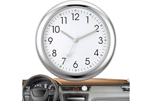 Maciun Horloge analogique pour tableau de bord de voiture | Petite horloge analogique – Petite horloge analogique à coller pour tableau de bord de voiture, horloge analogique de voiture, collante pour