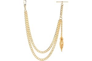 Holy Sins Jewellery Made in the UK Gold Colour Albert Pocket Watch Chain With Hollow Pendant