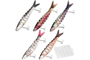 aiyraa Fishing Accessories Kit, Fishing Lures Set with Hook, Lifelike Rotating Metal Fishinge Bait, Spinners & Rod Repair Tools for Freshwater/Saltwater Anglers