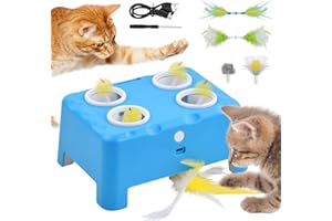 Focenat Juguete Automático para Gatos 2 en 1, Juguete Interactivo para Gatos, Juguetes para Gato Recargable, Ratón de Juguete eléctrico para Gatito
